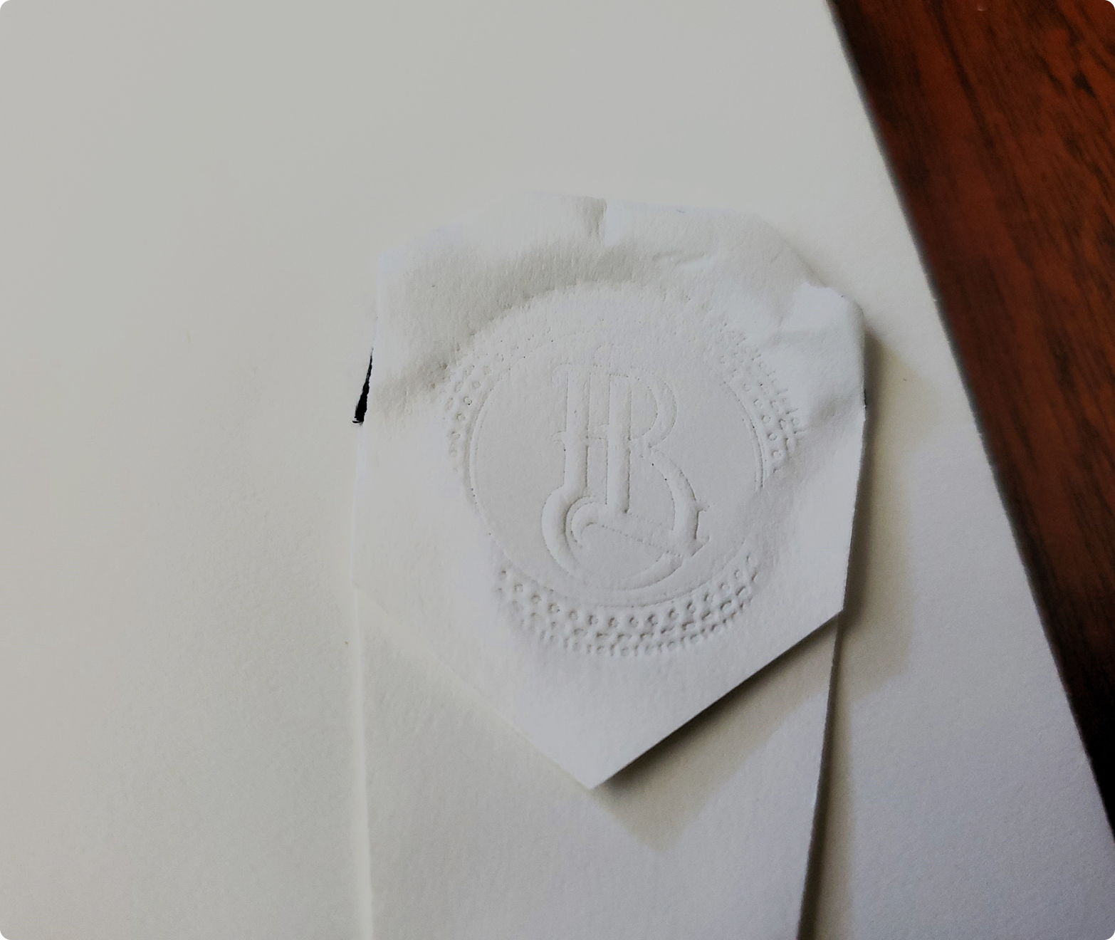 Historic letterlocked letter with stamped embossing