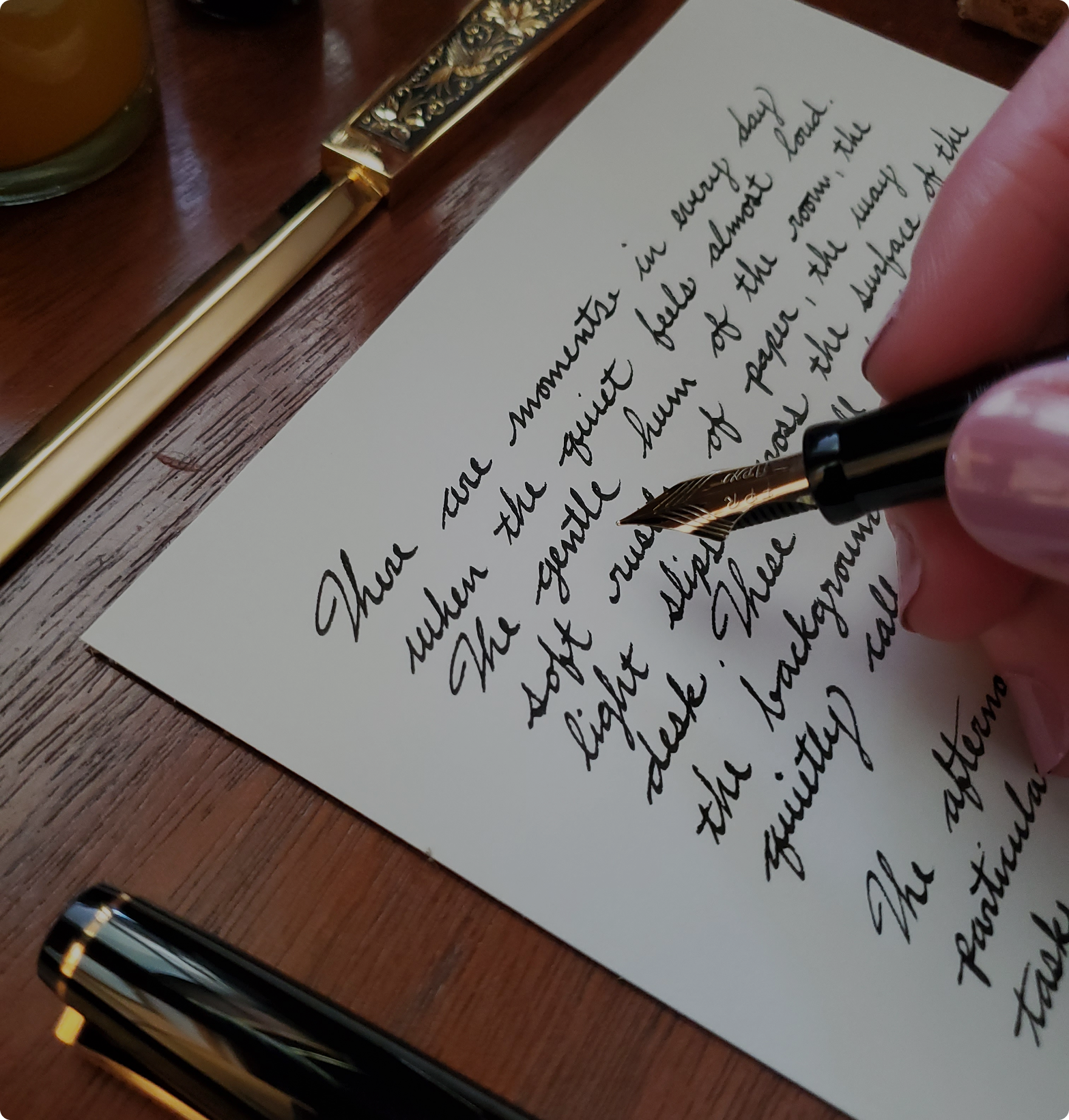 Handwritten secret admirer letter in cursive black ink