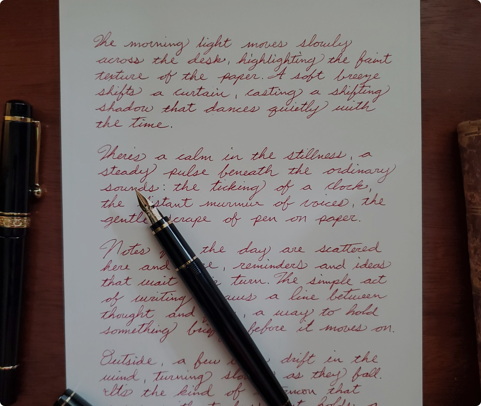 Handwritten romantic letter in cursive red ink